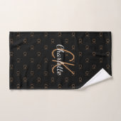 Zwart goudmonogram initiaal naam script elegant bad handdoek (Handdoek)