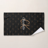 Zwart goudmonogram initiaal naam script elegant handdoek (Handdoek)