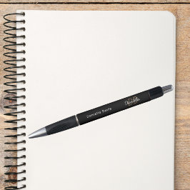Zwart goudmonogram initiaal - naamscript pen