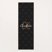 Zwart goudmonogram initiaal - naamscript yogamat (Achterkant)