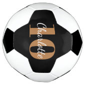 Zwart goudmonogram initiaal voetbal (Gedraaid)