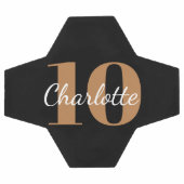 Zwart goudmonogram initiaal voetbal (Enkel)