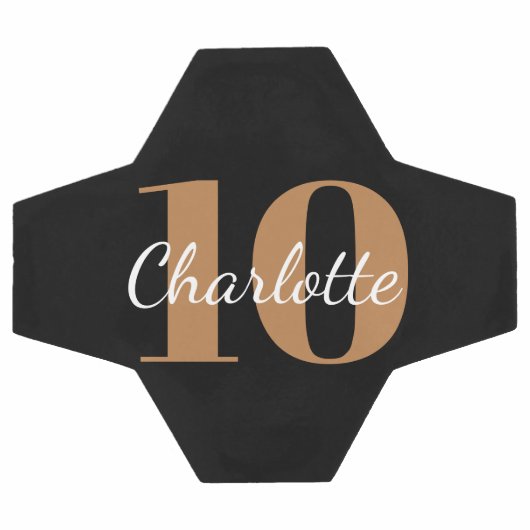 Zwart goudmonogram initiaal voetbal (Enkel)