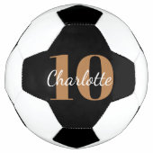 Zwart goudmonogram initiaal voetbal (Voorkant)