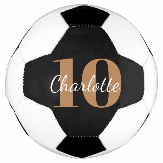 Zwart goudmonogram initiaal voetbal (Voorkant)