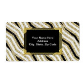 Zwart goudmonogram labels (Voorkant)