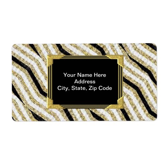 Zwart goudmonogram labels (Voorkant)