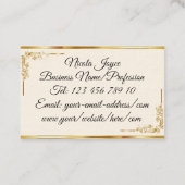 Zwart goudmonogram Luxe Hair Stylist Visitekaartje (Achterkant)