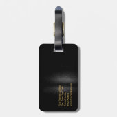 Zwart goudmonogram Makeup Kunstmatige moderne plat Bagagelabel (Achterkant verticaal)