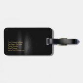 Zwart goudmonogram Makeup Kunstmatige moderne plat Bagagelabel (Achterkant horizontaal)