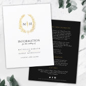 Zwart goudmonogram met bruidgastinfo