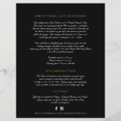 Zwart goudmonogram met bruidgastinfo (Achterkant)