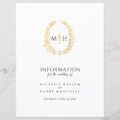 Zwart goudmonogram met bruidgastinfo (Voorkant)