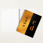 Zwart goudmonogram modern minimalistisch planner (Display)