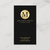 Zwart-goudmonogram Visitekaartje (Voorkant)