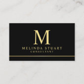 Zwart-goudmonogram Visitekaartje (Voorkant)