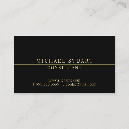 Zwart-goudmonogram Visitekaartje (Achterkant)