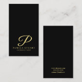 Zwart-goudmonogram Visitekaartje (Voorkant / Achterkant)