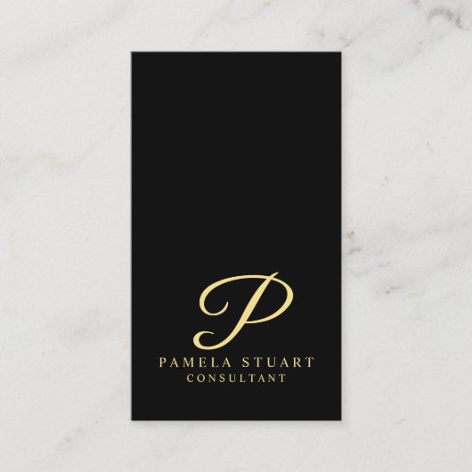 Zwart-goudmonogram Visitekaartje (Voorkant)