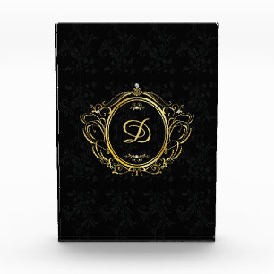 Zwart goudmonster Monogram Fotoblokken