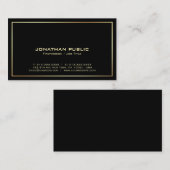 Zwart goudplein Professional Modern Elegant Visitekaartje (Voorkant / Achterkant)