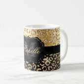 Zwart-goudpleisters Glitter Glam Leopard Spots afd Koffiemok (Voorkant rechts)