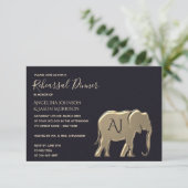 Zwart goudrepetitief diner kaart (Staand voorkant)