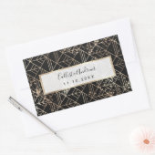 Zwart goudretroArt Deco Geometric Paint Splatter Rechthoekige Sticker (Envelop)