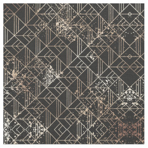 Zwart goudretroArt Deco Geometric Paint Splatter Stof