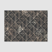 Zwart goudretroArt Deco Geometric Paint Splatter Tissuepapier (Voorkant)