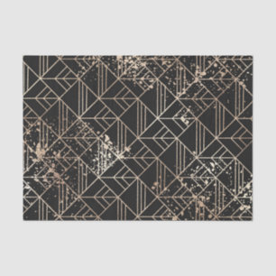 Zwart goudretroArt Deco Geometric Paint Splatter Tissuepapier
