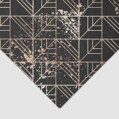 Zwart goudretroArt Deco Geometric Paint Splatter Tissuepapier (Detail)