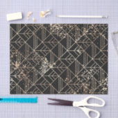 Zwart goudretroArt Deco Geometric Paint Splatter Tissuepapier (Craft)