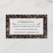 Zwart goudretroArt Deco Geometric Paint Splatter Visitekaartje (Achterkant)