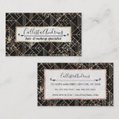 Zwart goudretroArt Deco Geometric Paint Splatter Visitekaartje (Voorkant / Achterkant)