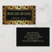 Zwart & goudSchattig Floral Pattern-Visitekaartje Visitekaartje (Voorkant / Achterkant)