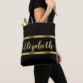 Zwart goudschrift vet tote bag (Dichtbij)