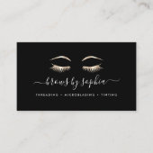 Zwart & goudschuim en zwenkbrauwen visitekaartje (Voorkant)
