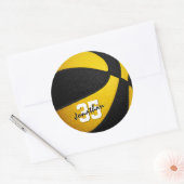 zwart goudteam kleuren jongens basketbal ronde sticker (Envelop)