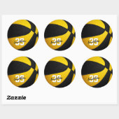 zwart goudteam kleuren jongens basketbal ronde sticker (Vel)