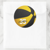 zwart goudteam kleuren jongens basketbal ronde sticker (Tas)