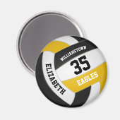 zwart goudteam kleuren jongens volleybal magneet (Voorkant / Achterkant)