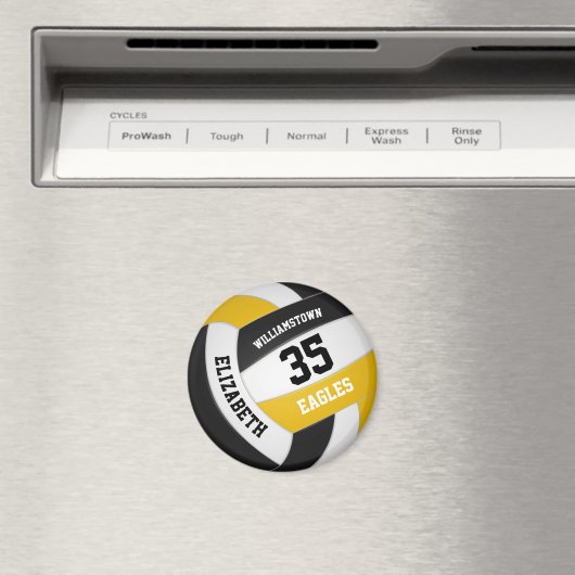 zwart goudteam kleuren jongens volleybal magneet (Insitu (Vaatwasser))