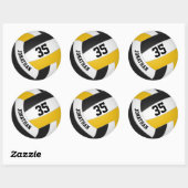 zwart goudteam kleuren jongens volleybal ronde sticker (Vel)