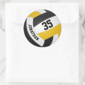 zwart goudteam kleuren jongens volleybal ronde sticker (Tas)