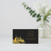 Zwart goudtransportbedrijf QR-code Visitekaartje (Staand voorkant)