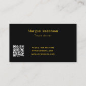 Zwart goudtransportbedrijf QR-code Visitekaartje (Achterkant)