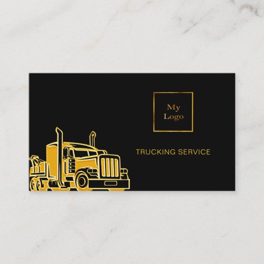 Zwart goudtransportbedrijf QR-code Visitekaartje (Voorkant)