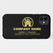 Zwart-goudvastgoed Case-Mate iPhone Case (Achterkant (horizontaal))