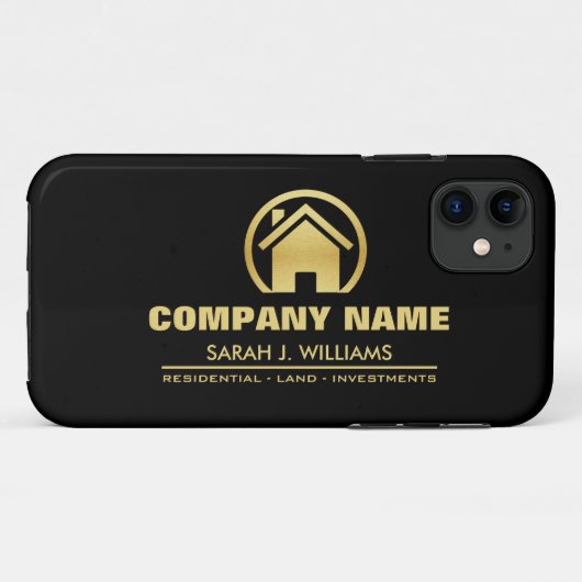 Zwart-goudvastgoed Case-Mate iPhone Case (Achterkant (horizontaal))